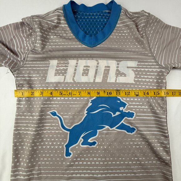 Used NFL Detroit Lions Reversible Flag Football Jersey Blue and Grey Youth Size - Picture 7 of 7